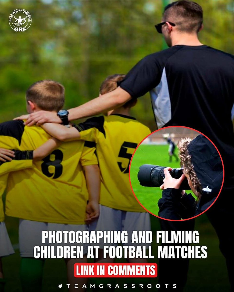 🗣A reminder to all of the FA rules regarding photography and filming at youth football matches. Anyone wishing to film or take photos in football has a responsibility to familiarise themselves with and adhere to the following guidance below ⤵️

teamgrassroots.co.uk/photographing-…