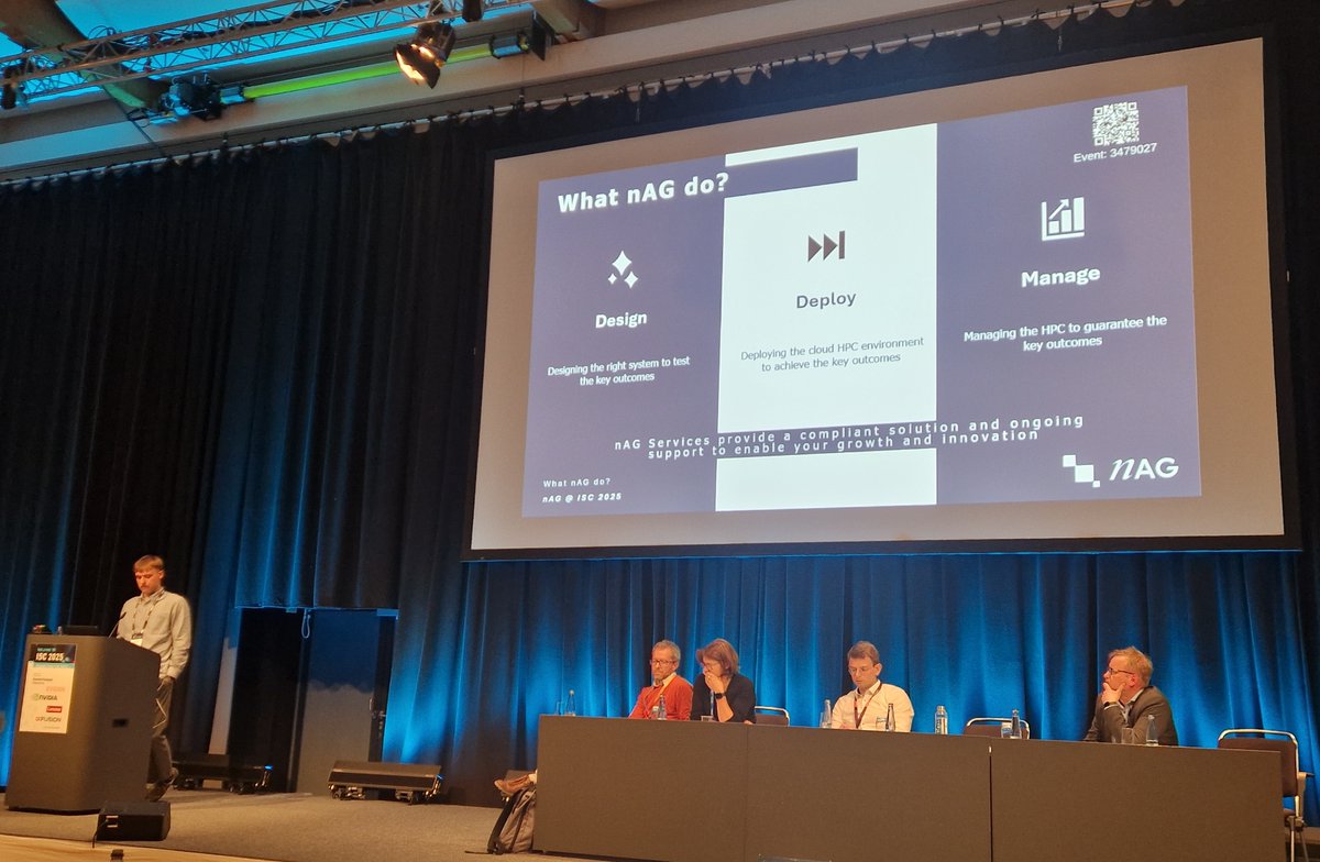 Great discussion at the #ISC25 BoF on HPC &amp; Cloud Convergence. nAG’s Eimantas Kazakevičius joined experts from Google Cloud, CERN, CSC &amp; Merck to explore how hybrid infrastructure is powering next-gen #HPC, #Cloud, #AI, and #simulation workloads.