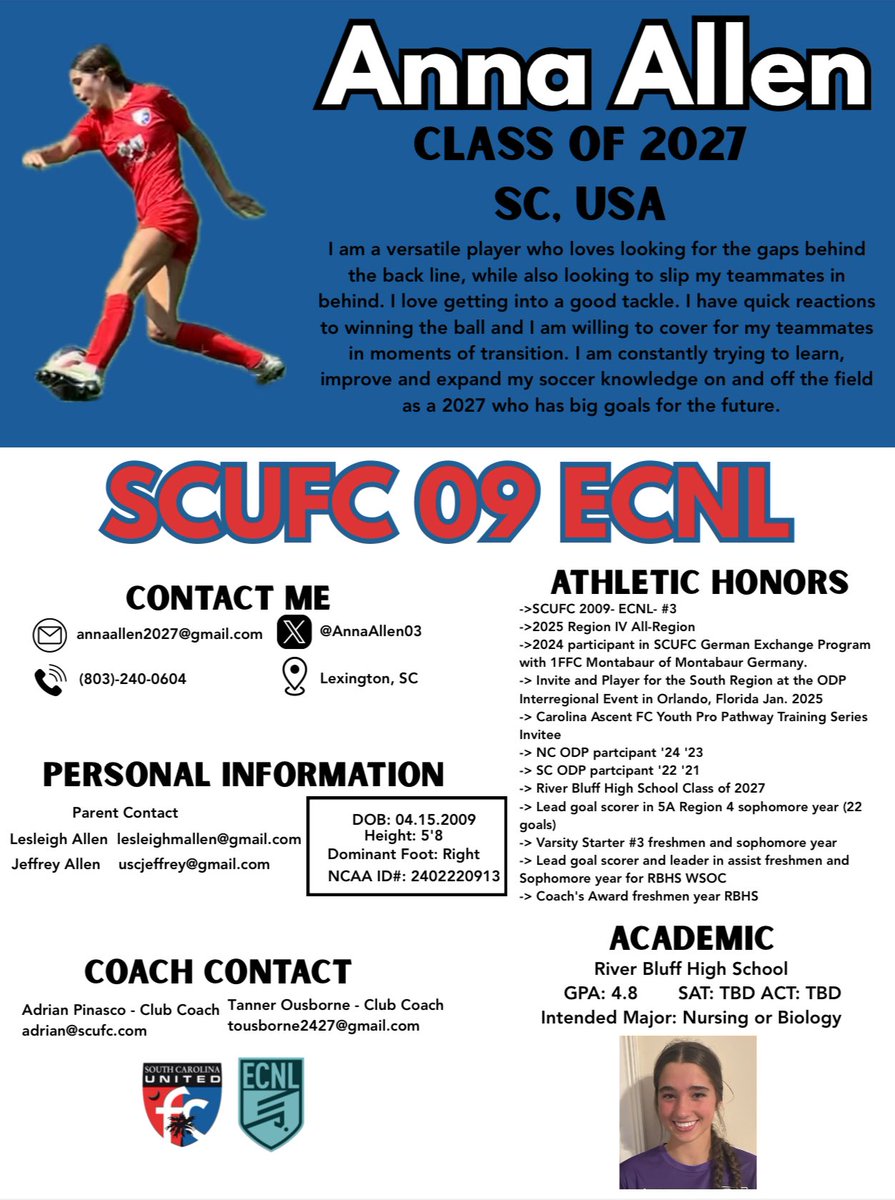 Anna Allen (@annaallen03) on Twitter photo June 15 is right around the corner! I’m excited to start this part of my soccer journey and fit the right fit to further my academic and athletic career!
<a href="/ECNLgirls/">ECNL Girls</a> <a href="/ImYouthSoccer/">ECNL/GA/Recruiting/College Soccer</a> <a href="/PrepSoccer/">Prep Soccer ⚽️</a> <a href="/TheSoccerWire/">SoccerWire</a> <a href="/TannerOsborne27/">Tanner Osborne</a> <a href="/tikitakaklu/">Tomasz Kluszczynski 🇵🇱/🇺🇸</a> June 15 is right around the corner! I’m excited to start this part of my soccer journey and fit the right fit to further my academic and athletic career!
<a href="/ECNLgirls/">ECNL Girls</a> <a href="/ImYouthSoccer/">ECNL/GA/Recruiting/College Soccer</a> <a href="/PrepSoccer/">Prep Soccer ⚽️</a> <a href="/TheSoccerWire/">SoccerWire</a> <a href="/TannerOsborne27/">Tanner Osborne</a> <a href="/tikitakaklu/">Tomasz Kluszczynski 🇵🇱/🇺🇸</a>