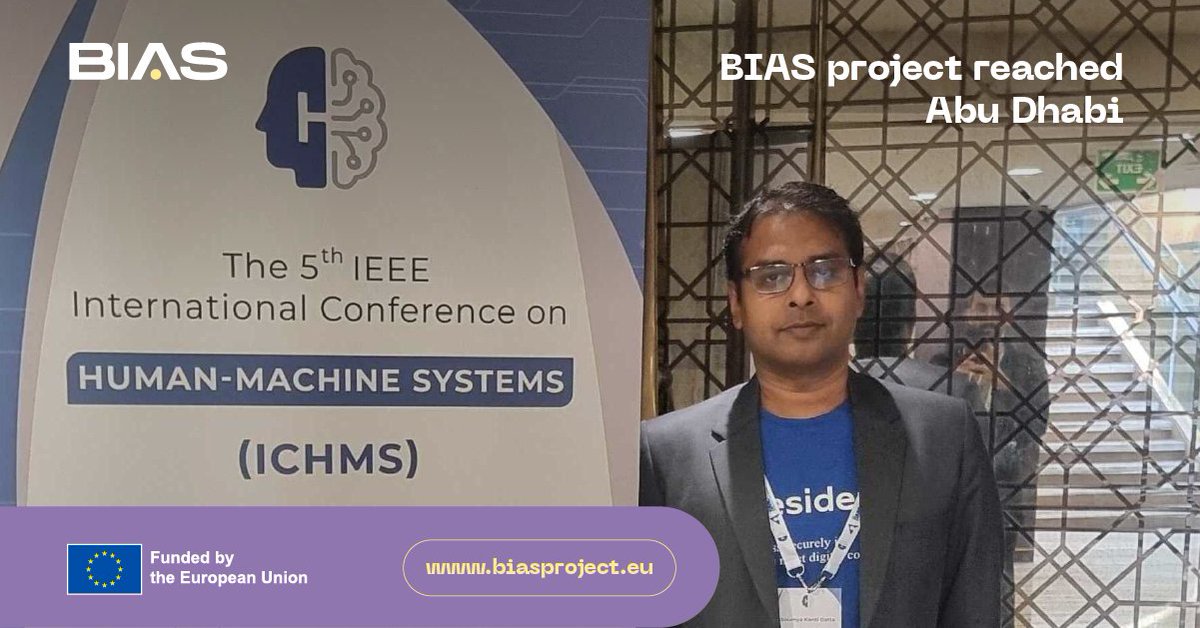 BIAS Project (@biasprojecteu) on Twitter photo On 27 May, the #BIASproject reached Abu Dhabi! ๐
At #IEEE #ICHMS2025, our partner <a href="/digiotouchai/">Digiotouch AI</a> โsupported by #NTNU and <a href="/bfh_hesb/">Berner Fachhochschule</a> โpresented a research paper from WP3 on the technological development of the BIAS proof-of-concept system.
Our work ๐ biasproject.eu On 27 May, the #BIASproject reached Abu Dhabi! ๐
At #IEEE #ICHMS2025, our partner <a href="/digiotouchai/">Digiotouch AI</a> โsupported by #NTNU and <a href="/bfh_hesb/">Berner Fachhochschule</a> โpresented a research paper from WP3 on the technological development of the BIAS proof-of-concept system.
Our work ๐ biasproject.eu
