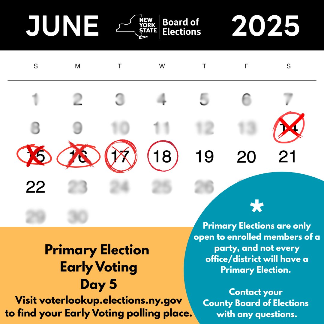 It’s Hump Day for the work week AND for Early Voting! Election officials are here to help you learn about ways to vote. Check out elections.ny.gov for more information.