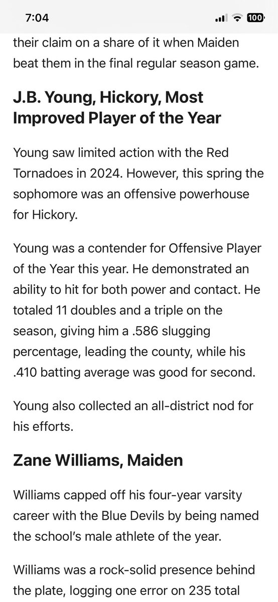JB Young (@jb_young10) on Twitter photo Grateful to be named All-District as well as Most-Improved Player for the county!
Thank you <a href="/Hickoryrecord/">Hickory Daily Record</a> !!
#AGTG Grateful to be named All-District as well as Most-Improved Player for the county!
Thank you <a href="/Hickoryrecord/">Hickory Daily Record</a> !!
#AGTG