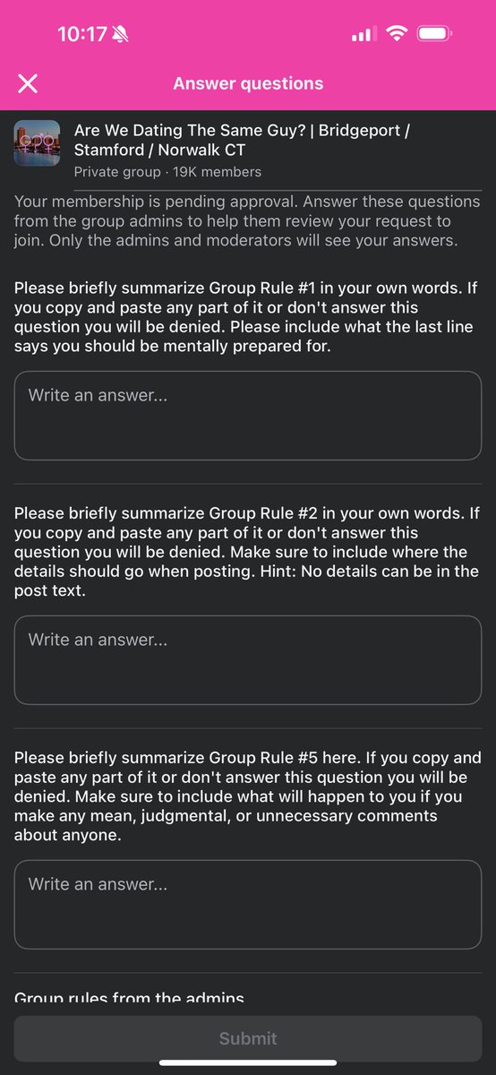 This what I get for trying to be nosy … this is not my fb I just be on a friends … so a join this group was in our request so boom I hit join 😭😭😭 and this automatically pops up … this what we doing ? 😭😭😭😭 this sad and I exit out so fast I’m nosy but not this nosy