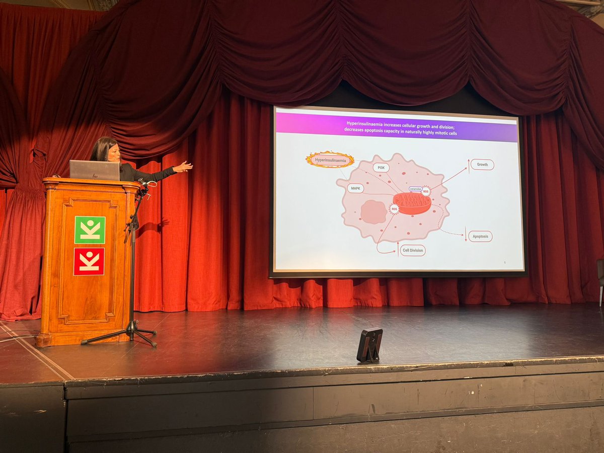 I_mitochondria's tweet image. Lots of great speakers at the #KetoLive conference in Switzerland. I spoke about how chronically suppressing ketosis, results in hypoketonaemia/hyperinsulinaemia, this goes on to increase growth factors that are highly involved in increasing risk of and propagating cancer growth.…