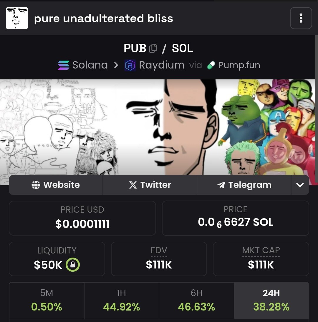 Am sending a random person 300$ when $PUB hits 300k MC.

Must repost and comment " Pure Unadulterated bliss " along with an image.

Good bliss luck.