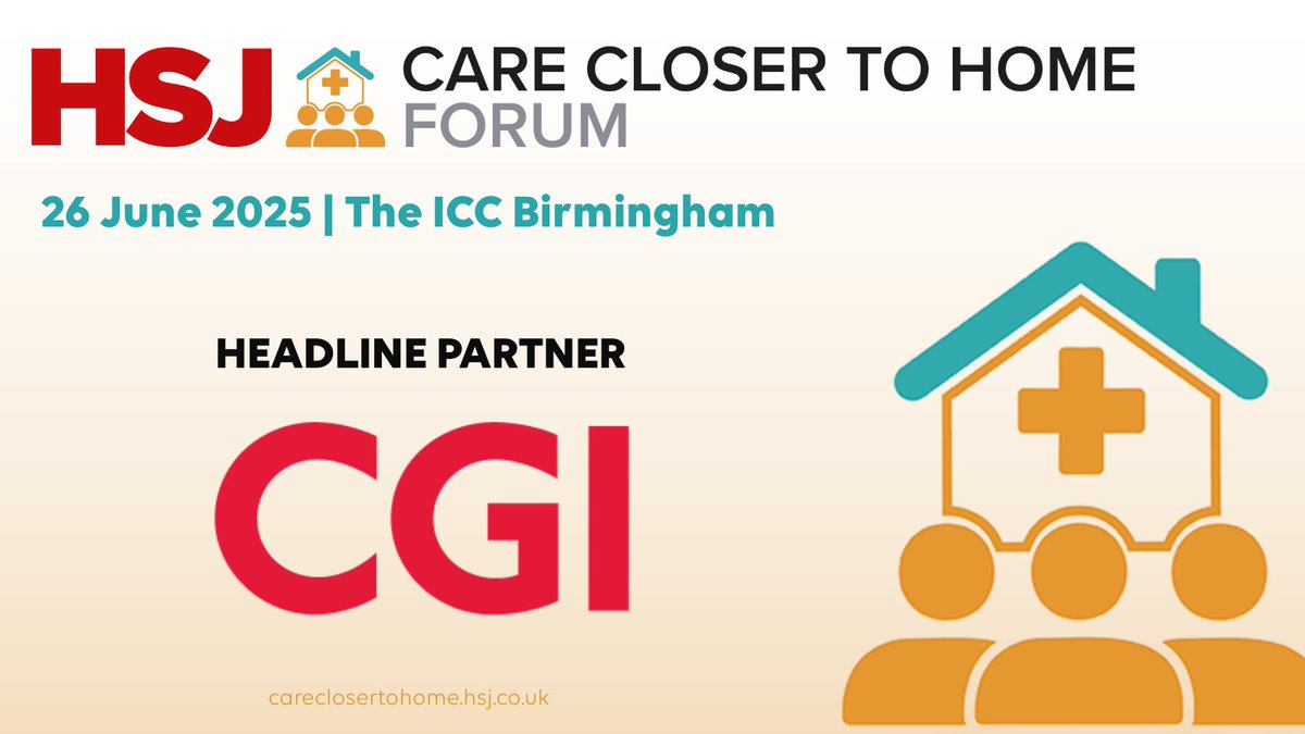 HSJevents's tweet image. Delighted to welcome @CGI_UKNEWS as Headline Partner for the HSJ Care Closer to Home Forum!
CGI will be on a panel on Integrated Neighbourhood Teams as well as an interactive discussion group and case study.
careclosertohome.hsj.co.uk/partners
#hsjcareclosertohome