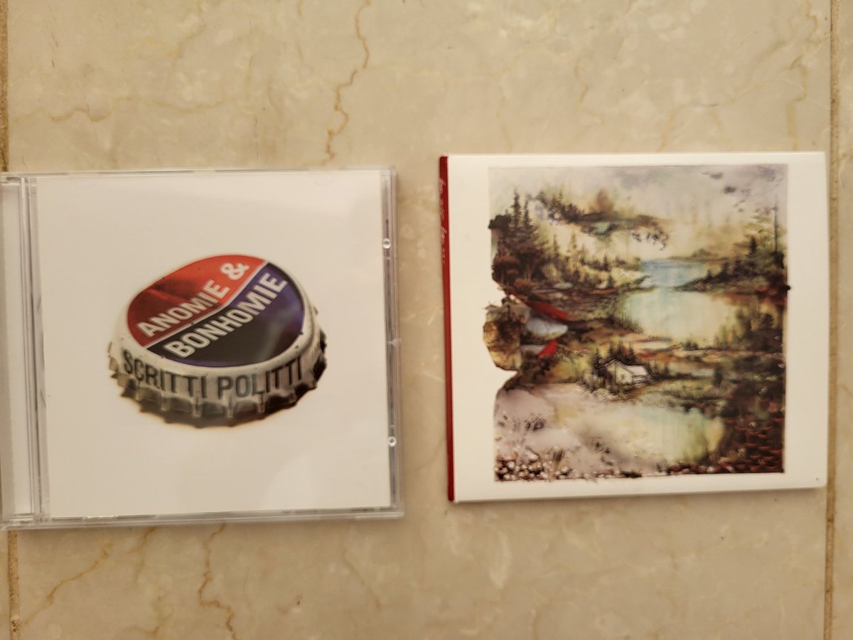 Two #chazza pick ups today.
Scritti Politti , don't know too well but this seems worth investigating. 
Bon Iver, never listened to an album, but this seems to be well regarded. 
 #charityshopCDs