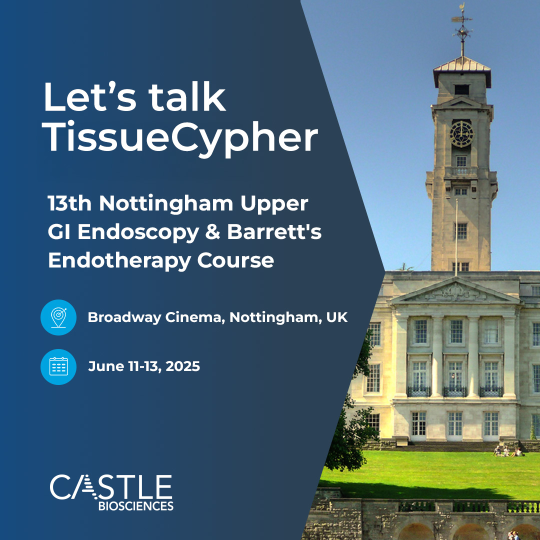 A trio of #TissueCypher team members are in the UK this week for the 13th Nottingham Upper GI Endoscopy &amp; Barrett's Endotherapy Course. If you are there, visit Stand 16 and ask them why individualized risk stratification is a game-changer for #BarrettsEsophagus