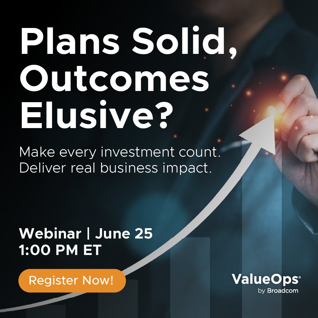 70% of digital investments fail to deliver value.

Join us on June 25 to learn how Value Stream Management breaks the gap between strategy and execution.

If you lead transformation, don’t miss this chance to turn plans into measurable outcomes. brighttalk.com/webcast/6505/6…