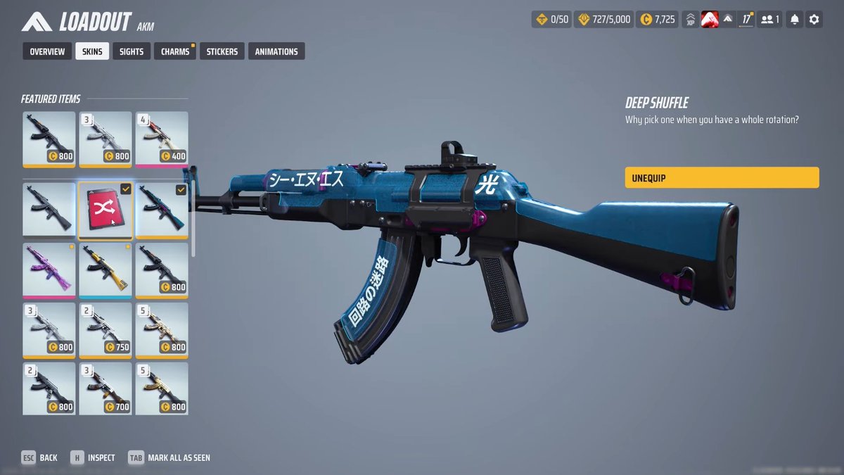NEW DEEP SHUFFLE FEATURE | #THEFINALS 

- Equip a random skin for a weapon everytime to return to the main menu