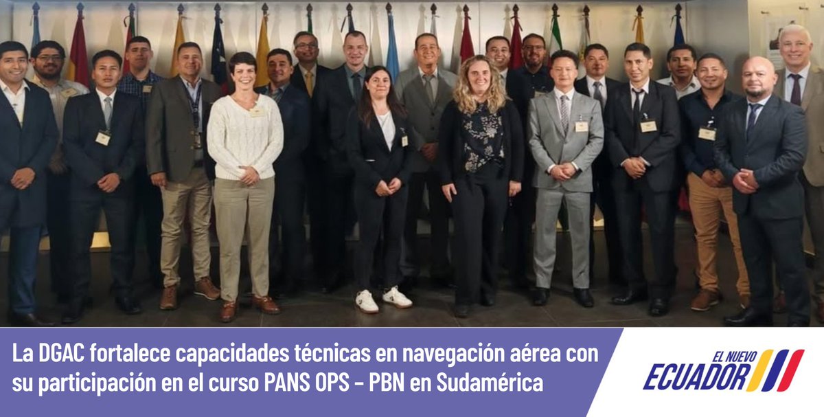 #BoletínDGAC 📝La <a href="/DGAC_Ecuador/">DGAC Ecuador (DAC)</a> fortalece capacidades técnicas en navegación aérea con su participación en el curso PANS OPS – PBN en Sudamérica. 

Conoce los detalles⏩n9.cl/2q2p2

#ElNuevoEcuador