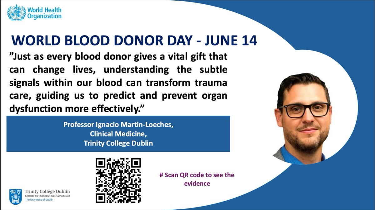 To coincide with #WorldBloodDonorDay2025, we highlight research showing how a simple blood biomarker predicts organ dysfunction after trauma, therefore underscoring the lifesaving power of blood donation and timely transfusion. 
Read more: tinyurl.com/ycr95db5