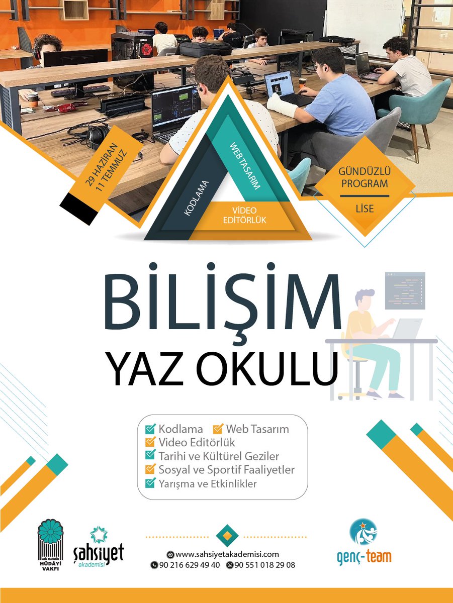 hudayivakfi's tweet photo. Şahsiyet Akademisi Gençlik TEAMS Yaz Okulları ve Kampları için kayıtlar başladı!
Bilgi ve kayıt için: https://t.co/kEV6QI0Oti
Son Başvuru Tarihi: 27 Haziran 2025
İletişim: 0551 018 29 08 / 0216 629 49 40 https://t.co/qlV8OxGGqn