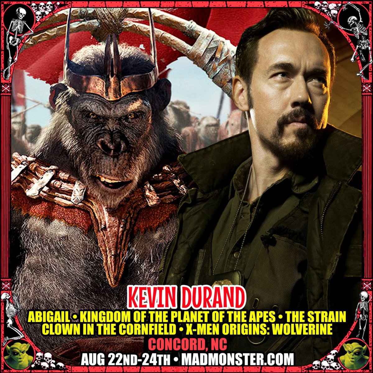 Meet Kevin Durand at Mad Monster Expo 2025!

KEVIN DURAND (Abigail, Kingdom of the Planet of the Apes, The Strain, Clown in a Cornfield, X-Men Origins: Wolverine) joins the MADness in NC August 22nd-24th!

Get your tickets and photo ops NOW!

madmonster.com/expo25/