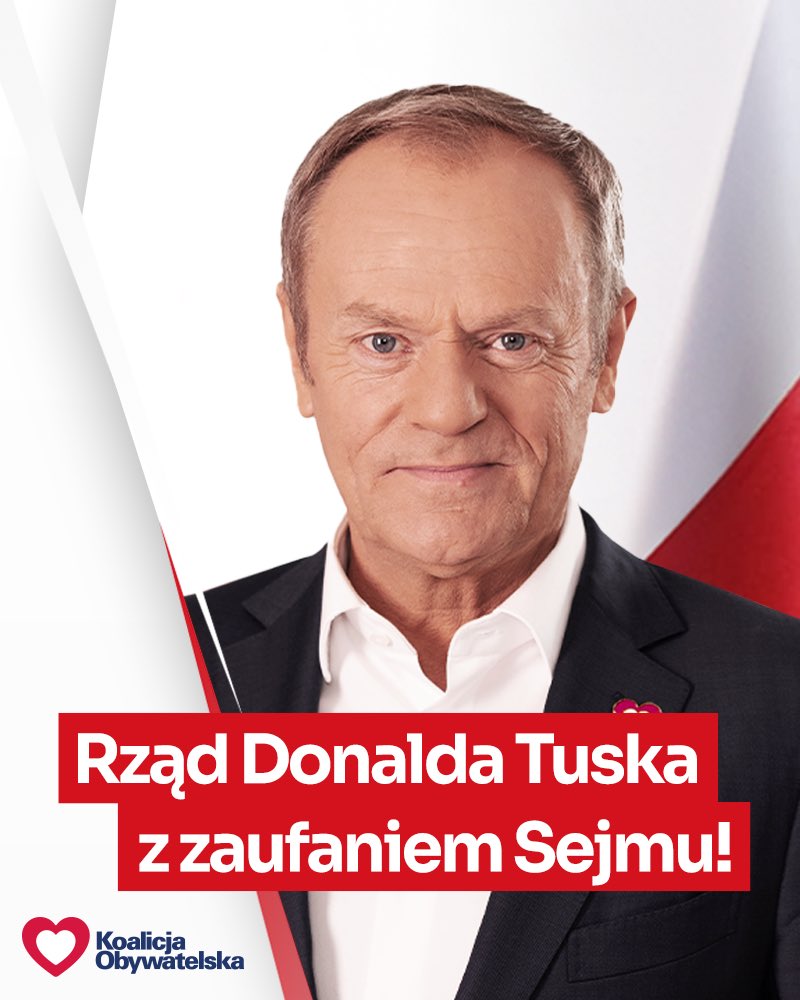 ✅ Z ostatniej chwili: Sejm RP udzielił wotum zaufania rządowi Premiera Donalda Tuska❗️