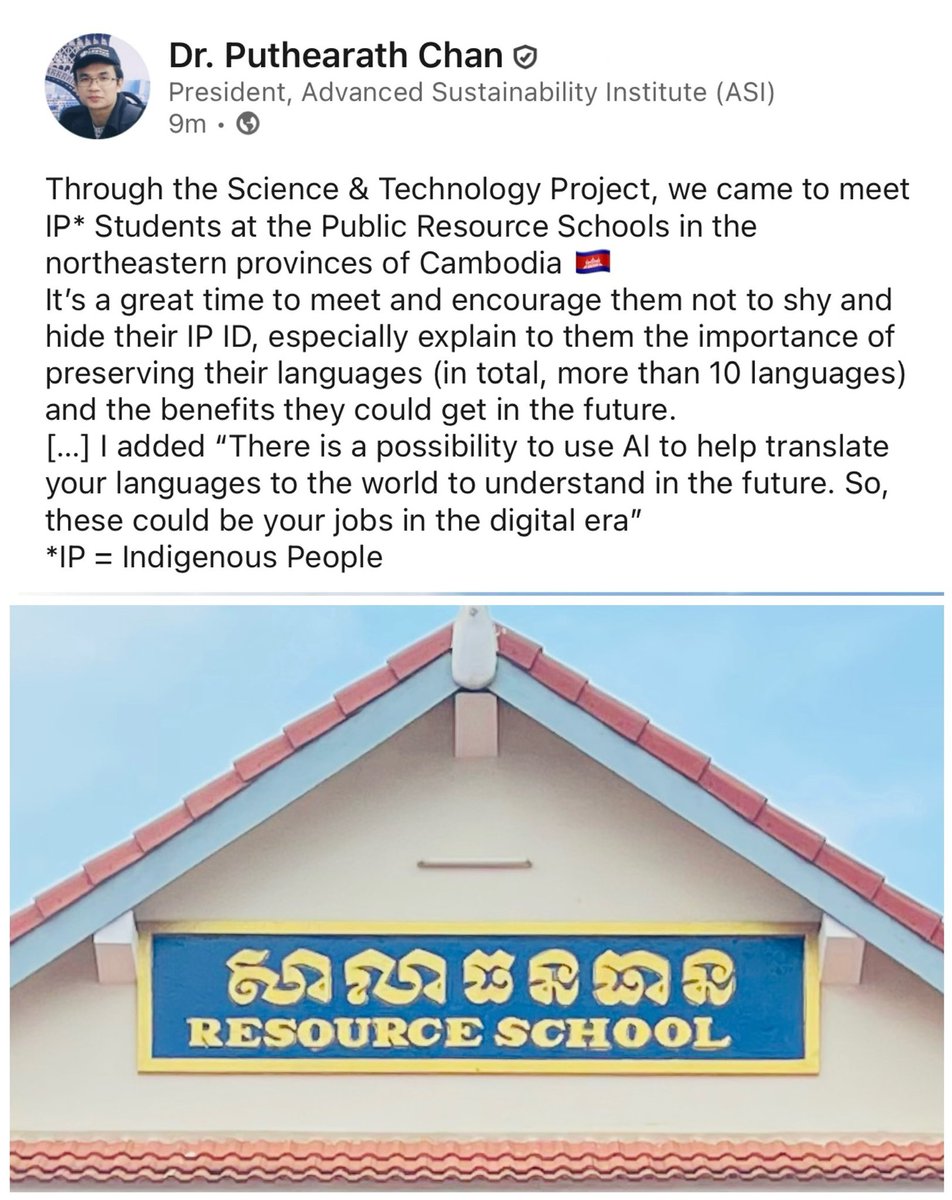 CCputhearath's tweet photo. Come to meet IP* Students in the northeastern Cambodia 🇰🇭 It’s a great time to meet and explain to them the importance of preserving their languages (in total, more than 10 languages) and the benefits they could get in the future.
*IP = Indigenous People https://t.co/RO6xPIcdhW