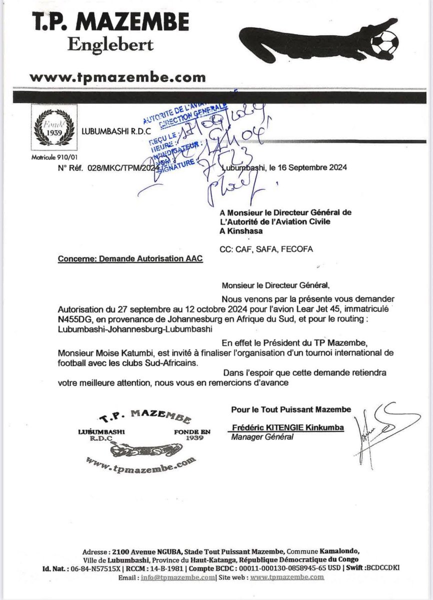 FKimwanga's tweet photo. 🇨🇩RDC : Comme témoigne ce document officiel, le président @moise_katumbi a quitté le pays via les portes officielles et non pas par les voies officieuses.

Son non retour au pays est justifié par le fait que le régime Tshisekedi lui refuse le renouvellement de son passeport https://t.co/LULuZjjfHz