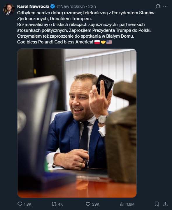 mycielski's tweet image. A propos &quot;bardzo dobrej rozmowy telefonicznej&quot; @NawrockiKn z @realDonaldTrump (którego nawet nie oznaczył).
Biorąc pod uwagę luźny stosunek p. Batyra do prawdy, postanowiliśmy poprosić stronę US o potwierdzenie.
@USAmbPoland: nic nie wiemy
@WhiteHouse: jeśli była, to nieoficjalna