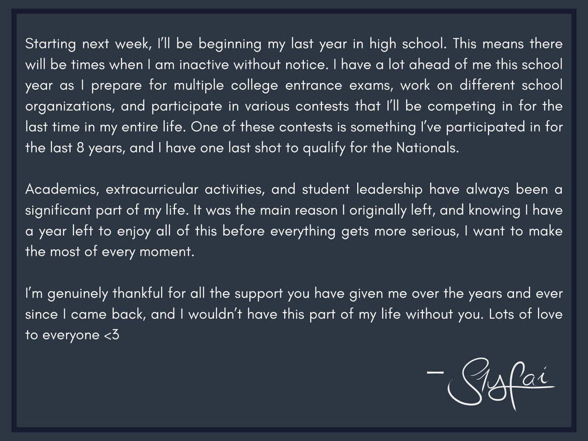 Slyfai's tweet image. I wasn't originally planning on making a proper post about this, but I also didn't want to disappear again randomly lmao