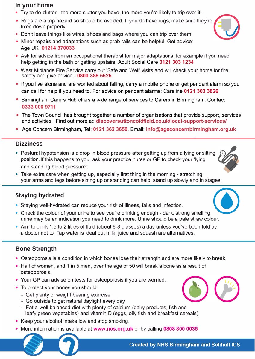 RoyalSutColTC's tweet image. A huge thank you to Lorraine, Julie and staff from Good Hope Hospital NHS for delivering the Falls Prevention talk to residents this afternoon and to all residents who attended.
For those who couldn’t make it, we have created a handy guide that can be found below.