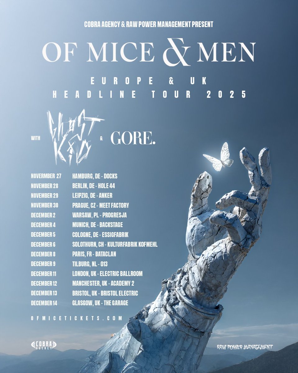 Pleased to announce that GORE. will be joining us &amp; <a href="/iamghostkid/">Ghøstkid</a> on our EU/UK dates this year. Tickets on sale now: ofmicetickets.com