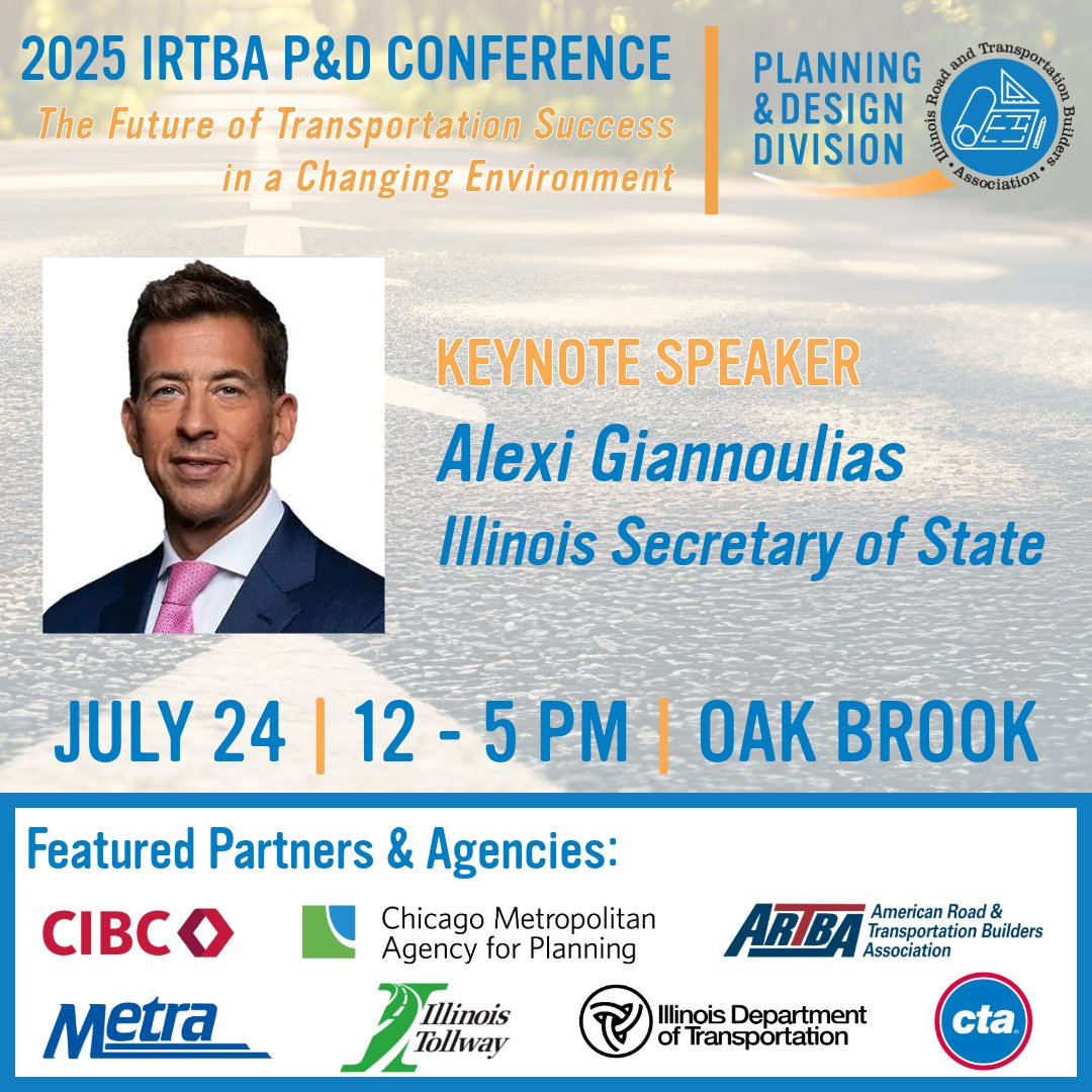 📅IRTBA members, mark your calendars for the 2025 IRTBA Planning &amp; Design Conference!📅

Illinois Secretary of State Alexi <a href="/Giannoulias/">Alexi Giannoulias</a> will be joining us as the keynote speaker at this year's conference.

Current IRTBA members can register at bit.ly/45TPEdB.