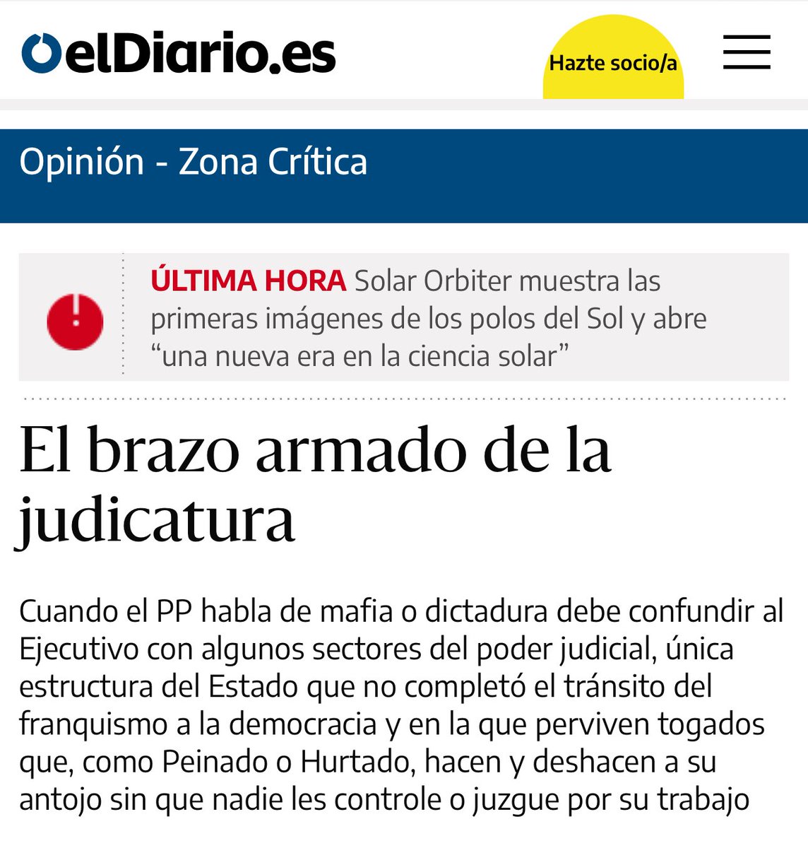 Esther Palomera ha pasado de pedirle autocrítica a Irene Montero o la dimisión a Mónica Oltra a descubrir que hay jueces fascistas. Solo ha hecho falta que los jueces golpistas toquen al PSOE. Así es la progresía mediática.