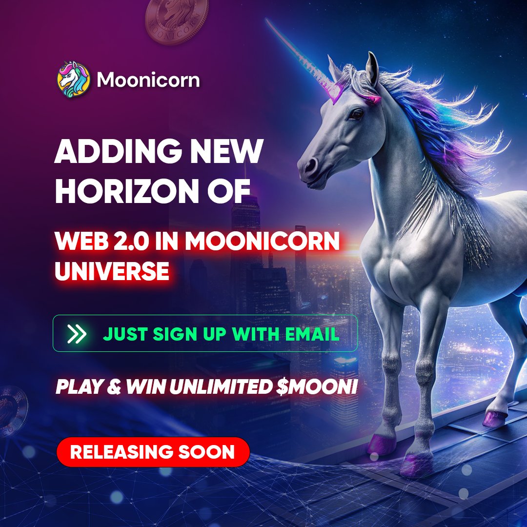 Moonicorn (@moonitomoon) on Twitter photo ๐โจ A New Era Begins in the Moonicornverse! ๐ฆ
Weโre breaking boundaries and bringing Web 2.0 into Moonicorn โ making it easier, faster, and more inclusive than ever before! ๐
๐ฅ Just sign up with your email, jump into the action, and start earning UNLIMITED $MOONI!
This is ๐โจ A New Era Begins in the Moonicornverse! ๐ฆ
Weโre breaking boundaries and bringing Web 2.0 into Moonicorn โ making it easier, faster, and more inclusive than ever before! ๐
๐ฅ Just sign up with your email, jump into the action, and start earning UNLIMITED $MOONI!
This is