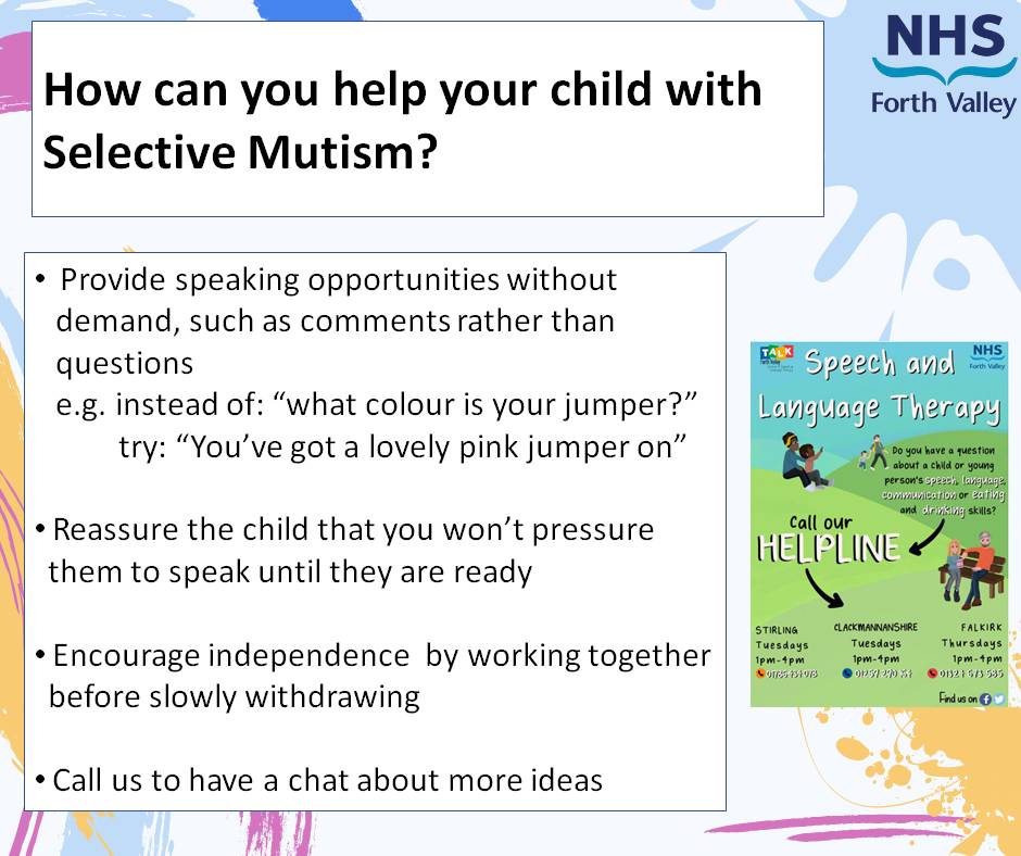 slt_fv's tweet image. Today we are sharing a few ways you can help your child if they have Selective Mutism. You can also call our Helpline to talk it through, and for more information and advice, visit the Smira website. selectivemutism.org.uk
#sltfv #SelectiveMutism