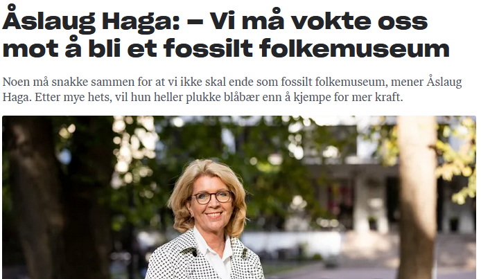 DN publiserte nylig et lengre intervju med Åslaug Haga, avtroppende leder av Fornybar Norge. Intervjuet er et godt eksempel på årsakene til at mange stoler mindre på redaktørstyrte medier enn før. 1/