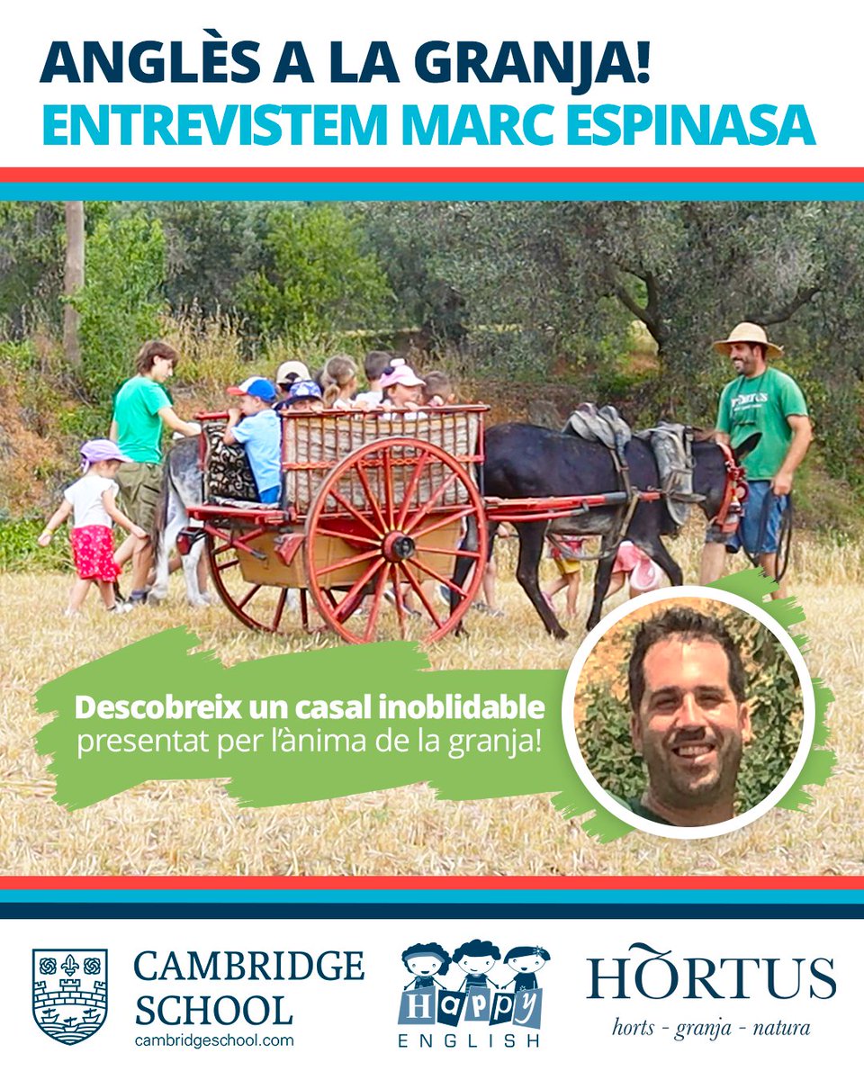 WELCOME TO HORTUS!
 
Avui parlem amb Marc Espinasa, ànima i cor d’aquesta granja que ofereix un casal d’estiu inoblidable amb Happy English i #CambridgeSchoolOfficial. 
 
LLEGEIX L’ENTREVISTA 👉👉👉cambridgeschool.com/ca/entrevista-…