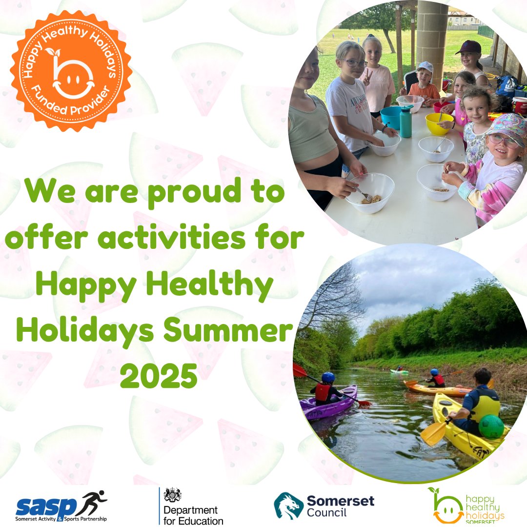We are proud to be delivering activities for Happy Healthy Holidays Somerset over the Summer holidays.
Booking opens on 23rd June– visit 👉 sasp.co.uk/happy-healthy-… to find out more.
#HappyHealthyHolidays #Somerset #HAF2025