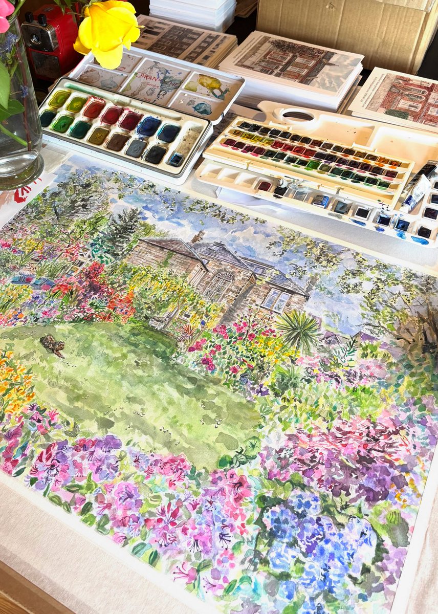 A beautiful local capture I’ve loved painting this year 
🌸 #watercolour #beautifulhome #portrait #houseandgardenbeauty #scottishhome
