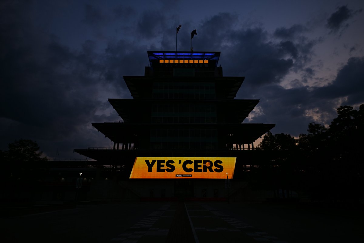 IMS's tweet image. Is IMS ready for Game 3? #YesCers! 

It's all gold everywhere around the track tonight to root on the @Pacers in the #NBAFinals! 🏆