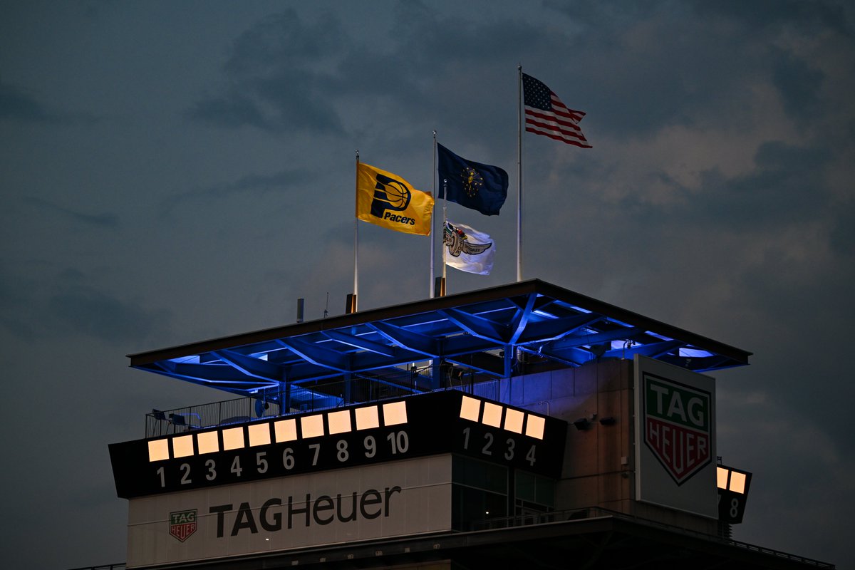 IMS's tweet image. Is IMS ready for Game 3? #YesCers! 

It's all gold everywhere around the track tonight to root on the @Pacers in the #NBAFinals! 🏆