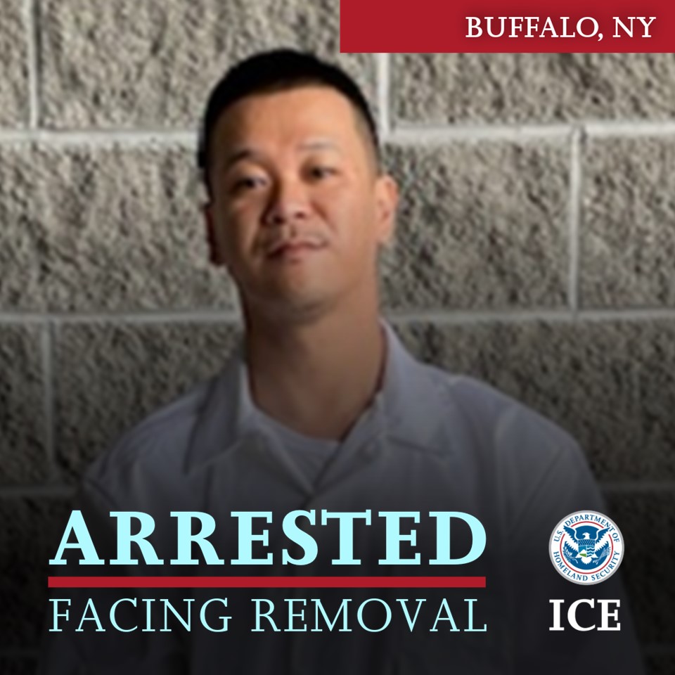 EROBuffalo's tweet image. ICE Buffalo arrested this criminal alien from China who was convicted to gang assault. He is in ICE custody pending his removal from the U.S.