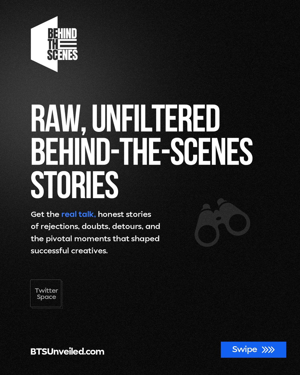 Because this isn’t just a talk — it’s a whole experience.

Join us on June 14th at 9PM WAT on <a href="/BTSUnveiled/">BTSUnveiled</a> XSpace where we share insider gems from top creatives, and unlock the blueprint to results that actually stick. 💡✨