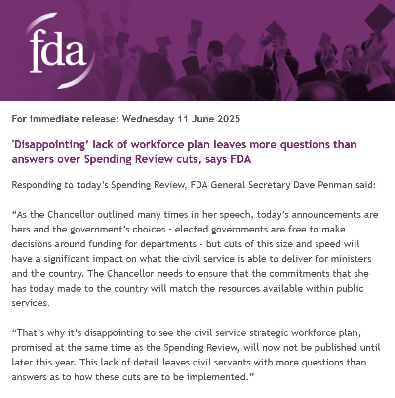 The Chancellor’s commitments need to match the resources available within public services.

That’s why it’s disappointing to see the civil service strategic workforce plan, promised with today’s Spending Review, won’t be published until later this year. This lack of detail leaves