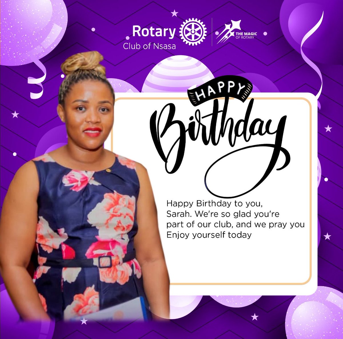 Rotary club of Nsasa (@rcnsasa) on Twitter photo Good people,
Join us to celebrate and wish our beautiful Sarah a happy happy birthday๐๐๐โค๏ธ๐๐ต
Have a good one๐ฅ Good people,
Join us to celebrate and wish our beautiful Sarah a happy happy birthday๐๐๐โค๏ธ๐๐ต
Have a good one๐ฅ