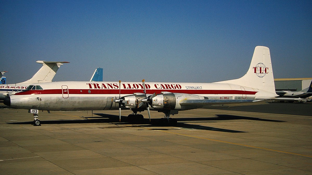 lemwerdersights's tweet photo. Registration: EL-WLL
Aircraft type: Canadair CL-44D4-2
Line Number: 25
Airline: Trans Lloyd Cargo
Date: November 08th, 1997
Location: Sharjah (SHJ)
📷: Collection Willy Michalk
#avgeek #CL44 https://t.co/sE0YeLFtKs
