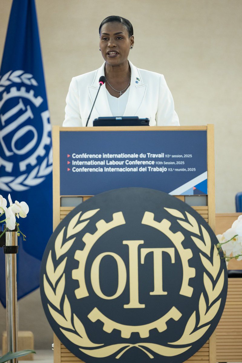 At #ILC2025 The #Bahamas 🇧🇸is proudly spotlighted as a model for tripartism and #socialdialogue. Minister <a href="/PiaGloverRolle/">Hon Pia Glover-Rolle, MP</a> affirmed our bold labour agenda—modern reforms, decent work, 56 industrial agreements, &amp; record-low unemployment. #SocialDialogue #DecentWork <a href="/ILOCaribbean/">ILO Caribbean</a>