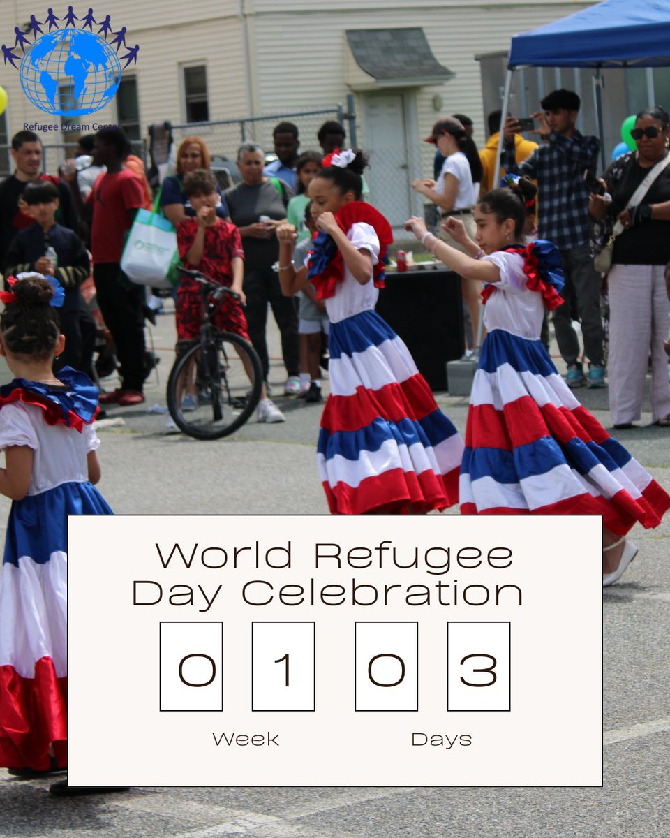 RefugeeDream's tweet image. ONLY 10 DAYS AWAY from the 2025 World Refugee Day Celebration Event at Refugee Dream Center. Stop by 747 Broad Street from 11-3 to enjoy food, cultural performances, music, games, vendors, and more! See you there! #WorldRefugeeDay