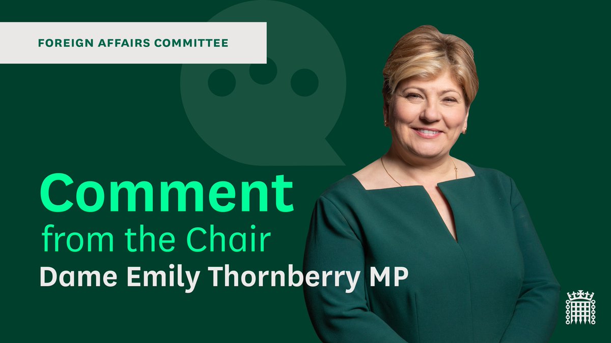 Foreign Affairs Committee (@commonsforeign) on Twitter photo Chair <a href="/EmilyThornberry/">Emily Thornberry</a> has responded to today’s Spending Review.
“At a time when Britain is back on the world stage, and has never been more needed as a force for good, it is very concerning that the FCDO appears to be suffering the harshest real-terms cuts.
🧵 Chair <a href="/EmilyThornberry/">Emily Thornberry</a> has responded to today’s Spending Review.
“At a time when Britain is back on the world stage, and has never been more needed as a force for good, it is very concerning that the FCDO appears to be suffering the harshest real-terms cuts.
🧵