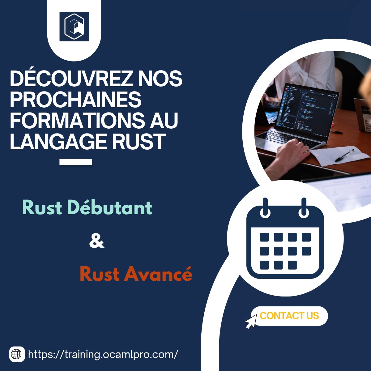 OCamlPro (@ocamlpro) on Twitter photo Formations #Rust 2025 !
Prochaines sessions :
Rust Débutant : 9 - 11 sept
Rust Avancé : 7 - 9 octobre
Sécurité mémoire + performances exceptionnelles = le combo gagnant 
👉 Inscriptions : 
training.ocamlpro.com/formation-rust…
#RustLang #Dev #Formation Formations #Rust 2025 !
Prochaines sessions :
Rust Débutant : 9 - 11 sept
Rust Avancé : 7 - 9 octobre
Sécurité mémoire + performances exceptionnelles = le combo gagnant 
👉 Inscriptions : 
training.ocamlpro.com/formation-rust…
#RustLang #Dev #Formation