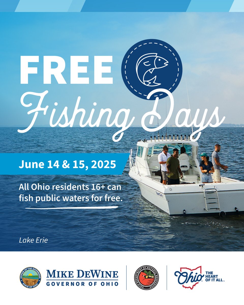 Ohio’s free fishing days are a great opportunity to pick up a fishing pole and make lasting memories with family and friends. Check out one of Ohio’s many state parks this weekend.