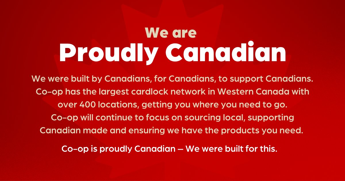 Co-op has the largest cardlock network in Western Canada with over 400 locations. #ProudlyCanadian