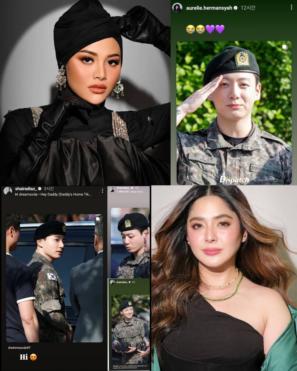 Famous Indonesian Actress and singer, Aurelie Hermansyah with +36M IG followers posted Jungkook’s discharge photo on her IG story with “😭😭💜💜”

Famous Jungkook biased Filipino actress, Shaira Diaz posted Jungkook’s discharge photos on her instagram stories with “Hi😍”