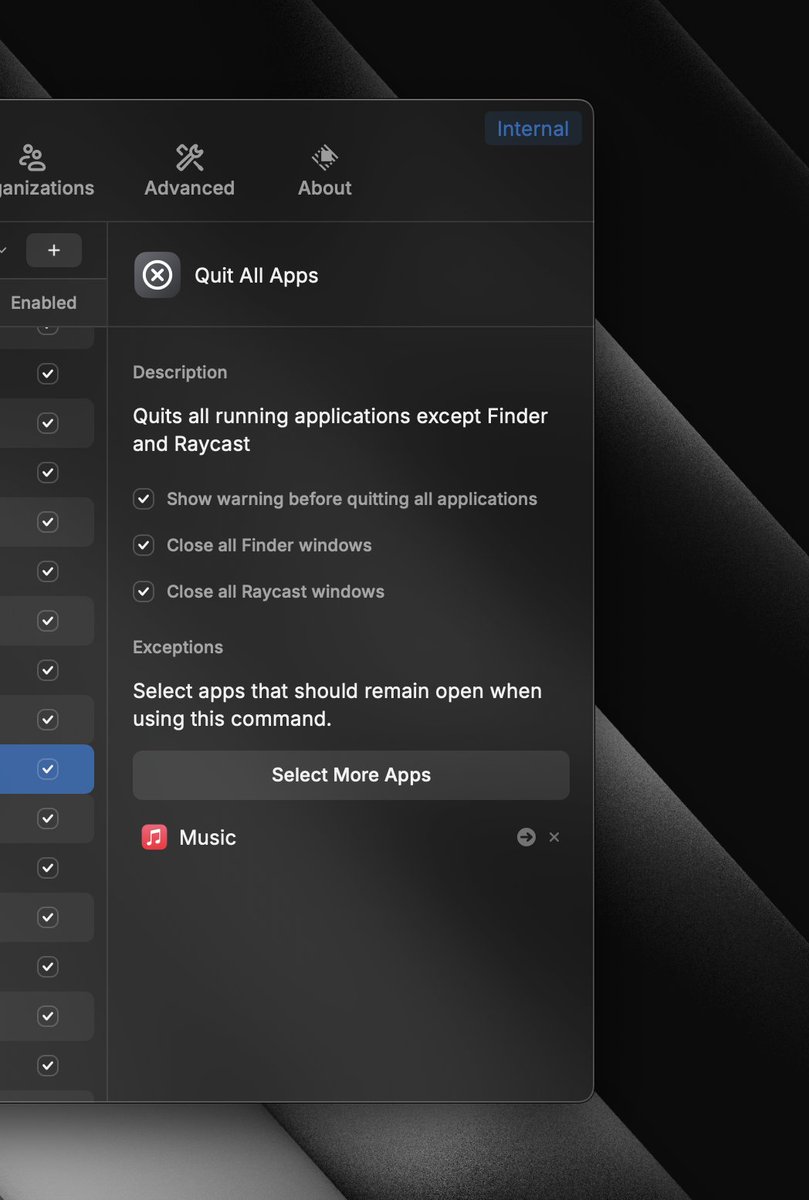 You can now add exceptions to the Quit All Apps command.

*I tried and failed to add this feature at least twice 😅, so thanks <a href="/thomaspaulmann/">Thomas Paul Mann</a> 🐐