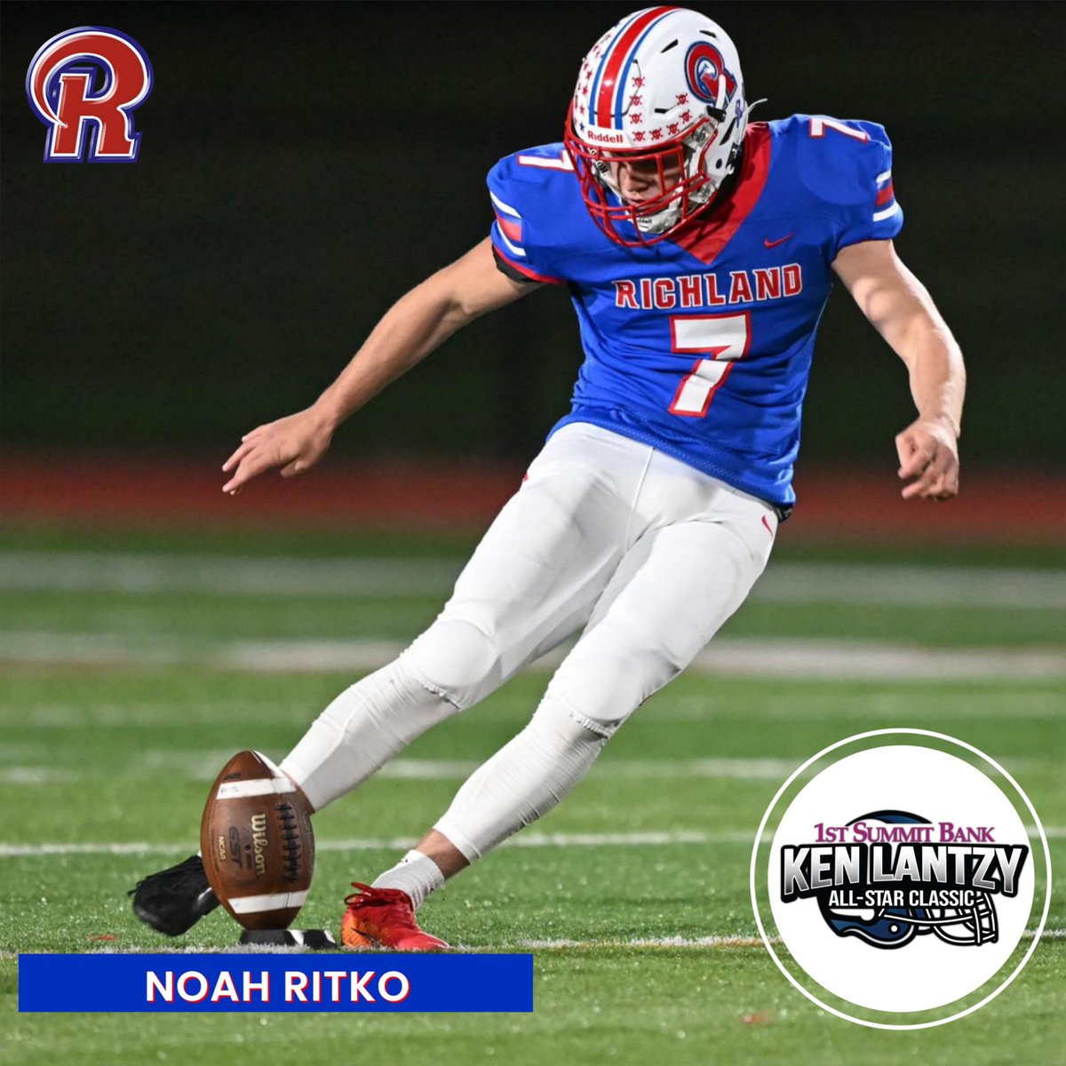 🏈 Good Luck, Rams! 

Join us in wishing the best of luck to our Richland players as they represent our school in the Ken Lantzy All-Star Classic this Friday, June 13th! 

🎥 Can’t make it to the game? Watch it live here: wccsradio.com

#LantzyClassic #OneGoal