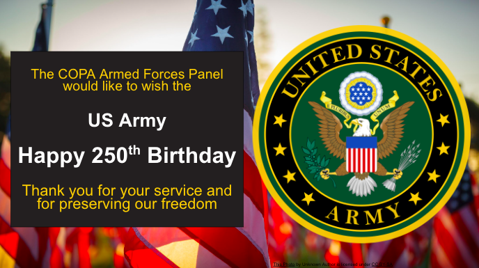Honoring 250 years of courage, commitment, and sacrifice. The NATA COPA Armed Forces Panel proudly wishes the U.S. Army a Happy 250th Birthday. Thank you to all who serve and have served.